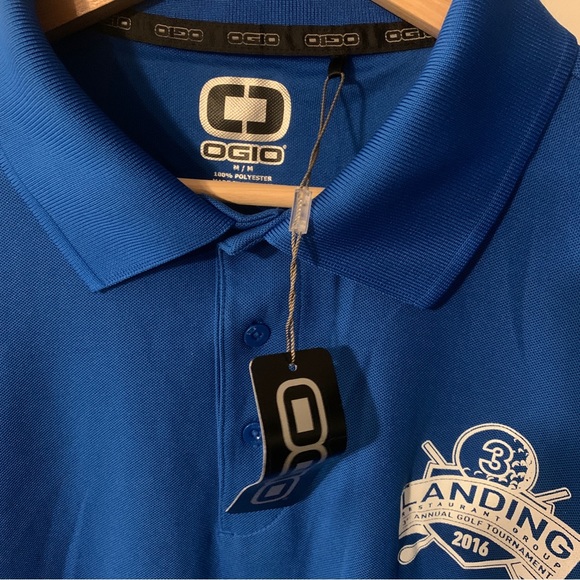 OGIO Golf Polo- Absolute Brand Electric Blue Size Medium-Large - Picture 4 of 5